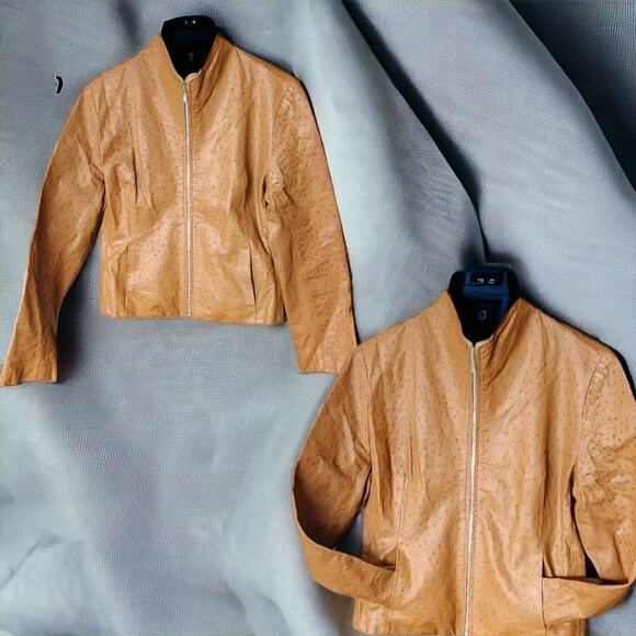 Advantage Leatherwear London Tan / Cognac Fully Lined Blazer Bomber Coat 14 / 10 - Picture 1 of 8